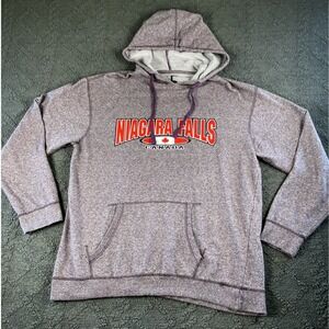 Iconic Niagara Falls Canada Hoodie Mens XL Purple Marl Graphic Sweatshirt